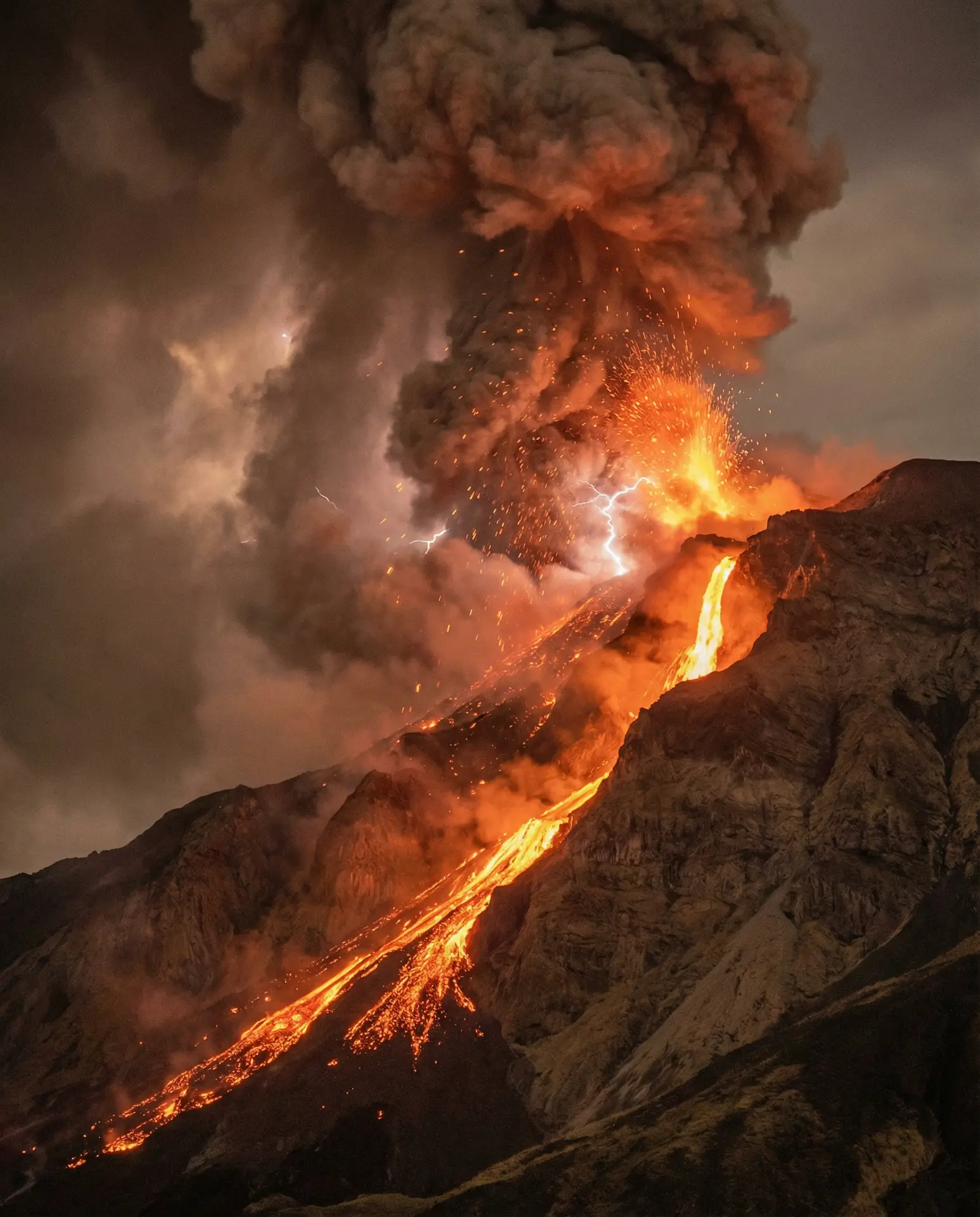 火山喷发壮观场景 - 希岛爱理 自然奇观